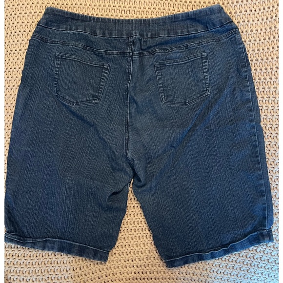 Soft Surroundings Stretch Blue Denim Bermuda Shorts Sz XL - Picture 6 of 8